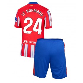 Atletico Madrid Robin Le Normand #24 Hemmakläder Barn 2024-25 Kortärmad (+ Korta byxor)